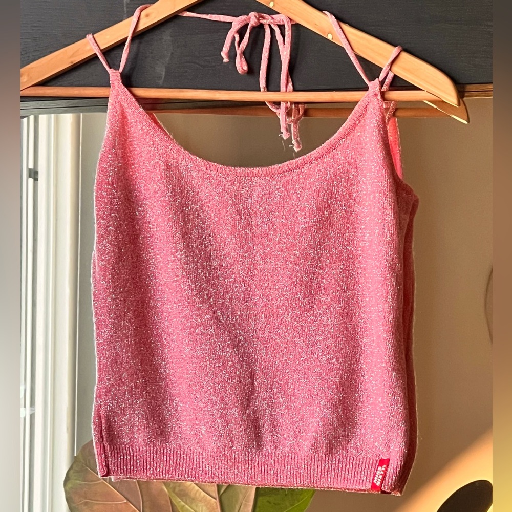 VINTAGE RARE  Miss Sixty Dusty Pink sparkly tank